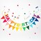 Happy Birthday Banner | Rainbow Happy Birthday Sign for Decor, Backdrop | Felt Banner for Party Decoration (Rainbow Mist)